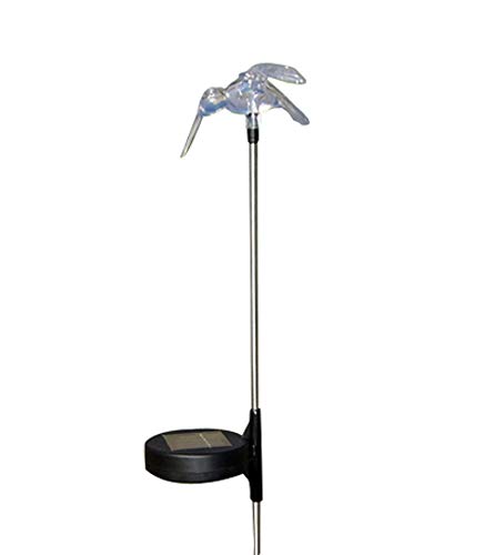 Solar Garden Stake Lights - Color Changing & White LED Landscape Path Lights (1 Piece, Hummingbird Wing Down Design) for Outdoor Decoration, Yard, Patio & Pathway Lighting