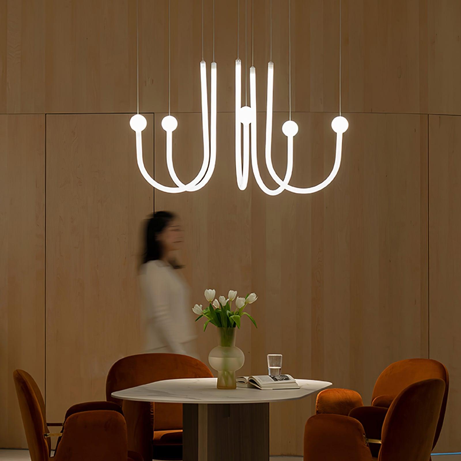 Modern Chord Point Pendant Light - Adjustable Hanging Ceiling Lamp for Kitchen Island, Dining Room & Bedroom Lighting - Industrial Style Fixture with Vintage Edison Bulb Compatibility