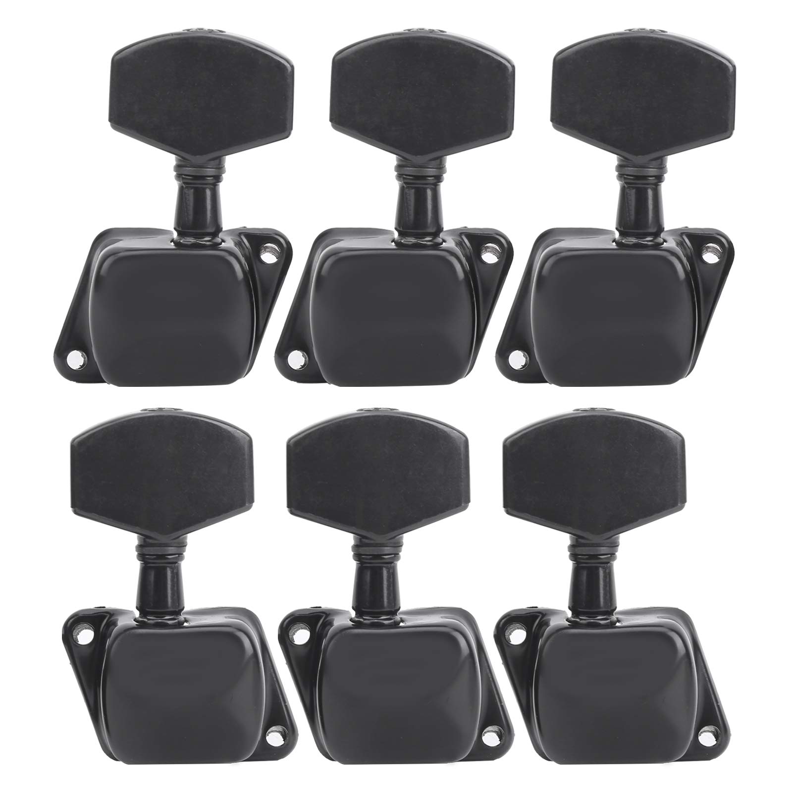 Premium String Tuning Key - Durable Rust-Proof Guitar Tuning Pegs for Folk & Acoustic Guitars - Replacement Tuning Machine Heads for Musicians (Black) | Perfect for Guitar Maintenance, String Replacement & On-Stage Tuning