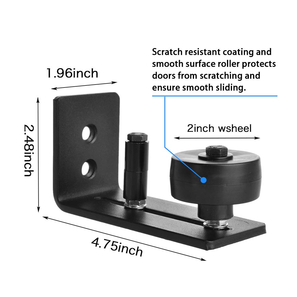 Adjustable Sliding Door Floor Guide with Screws - 8 Versatile Options for All Barn & Sliding Doors (Black) - Perfect for Stable, Garage & Home Use