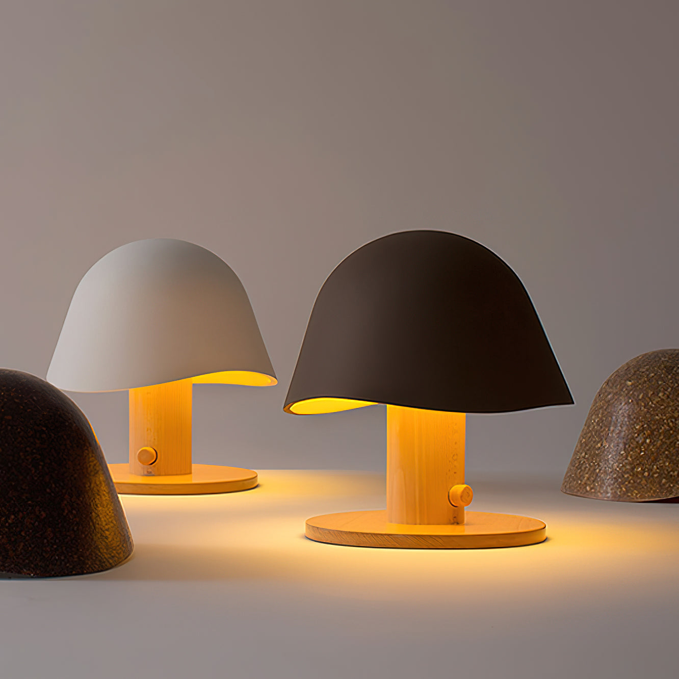 Modern Mushroom Table Lamp - Soft Glow LED Night Light for Bedroom, Living Room & Office - Stylish Decorative Lighting for Home & Workspace
