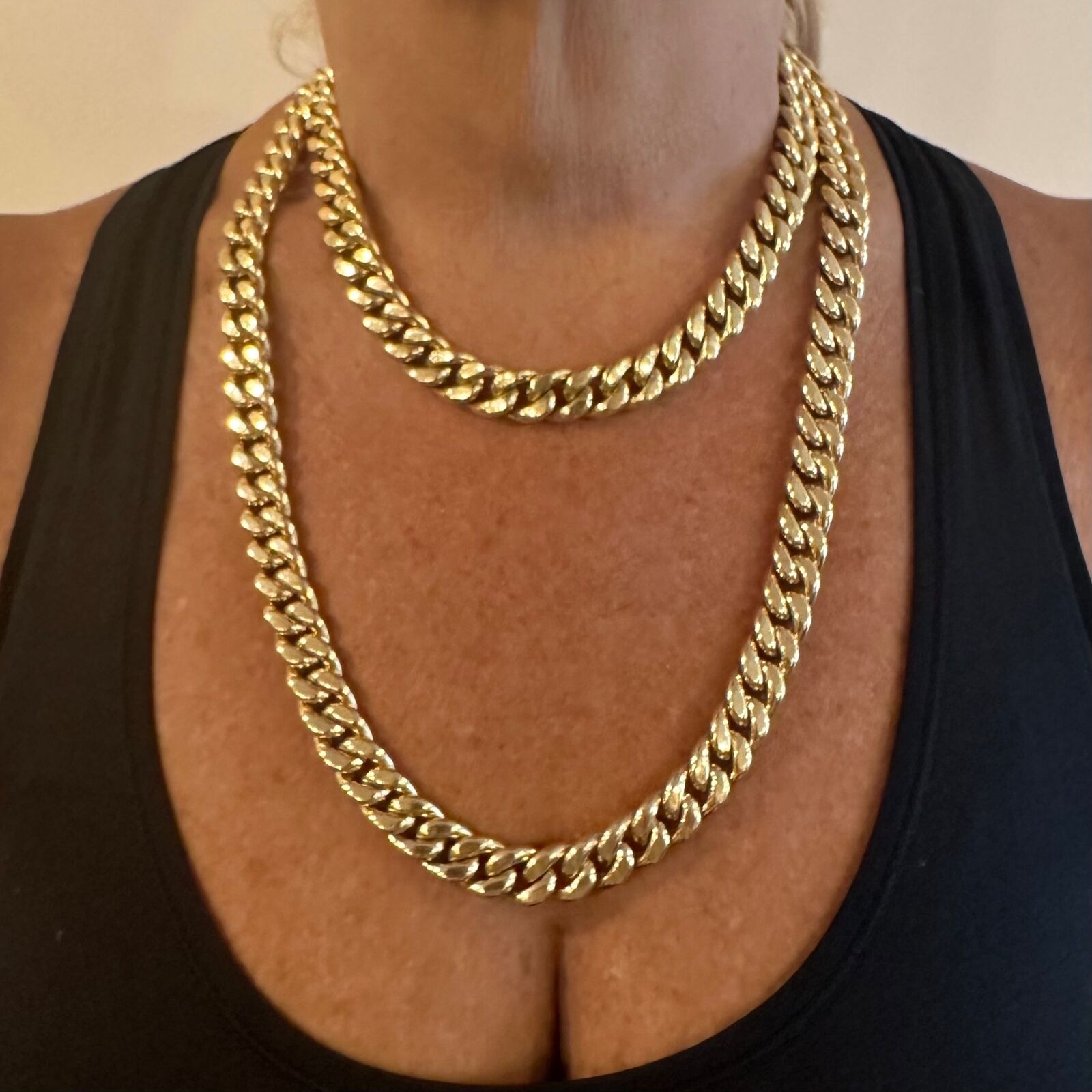 Authentic Bvlgari Bulgari 18k Yellow Gold Curb Link Long Necklace Set - Luxury Italian Jewelry for Women, Perfect for Weddings & Special Occasions