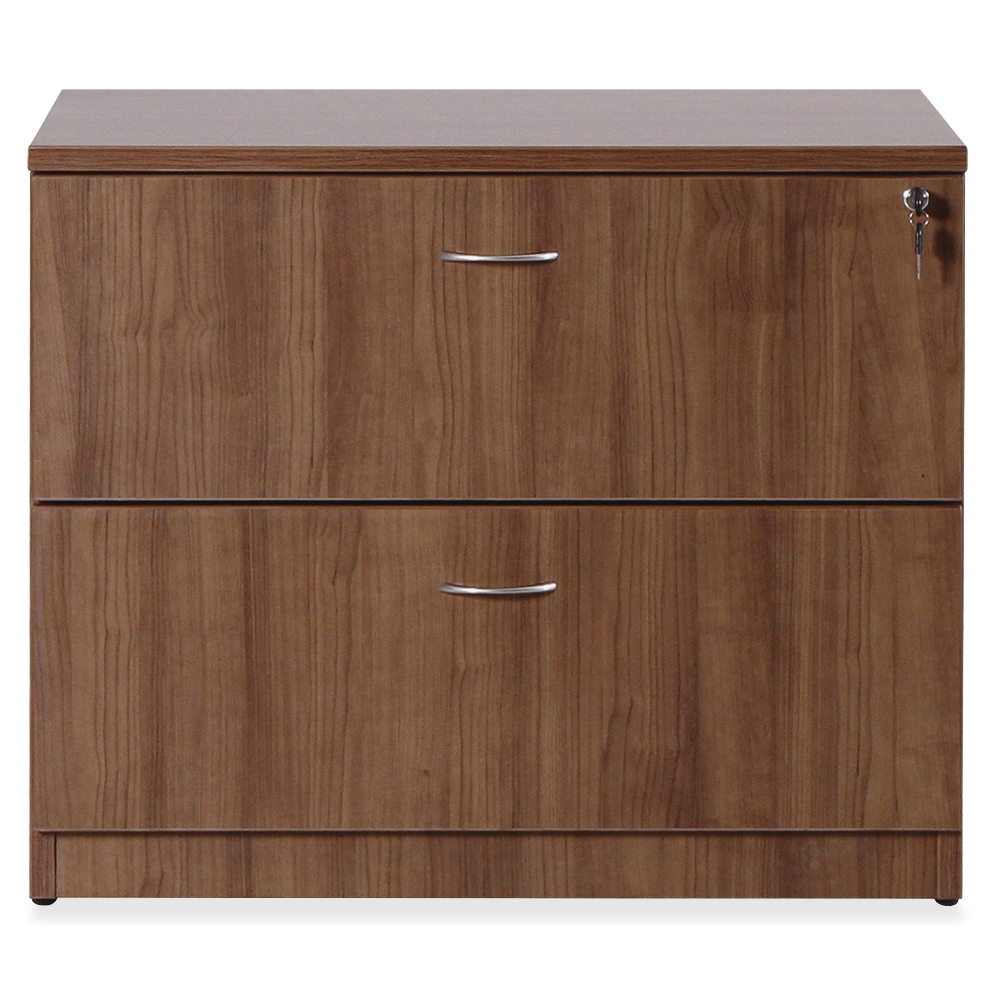 Lorell Essentials Series Walnut Laminate Lateral File Cabinet - Stylish Office Storage Solution for Documents & Files