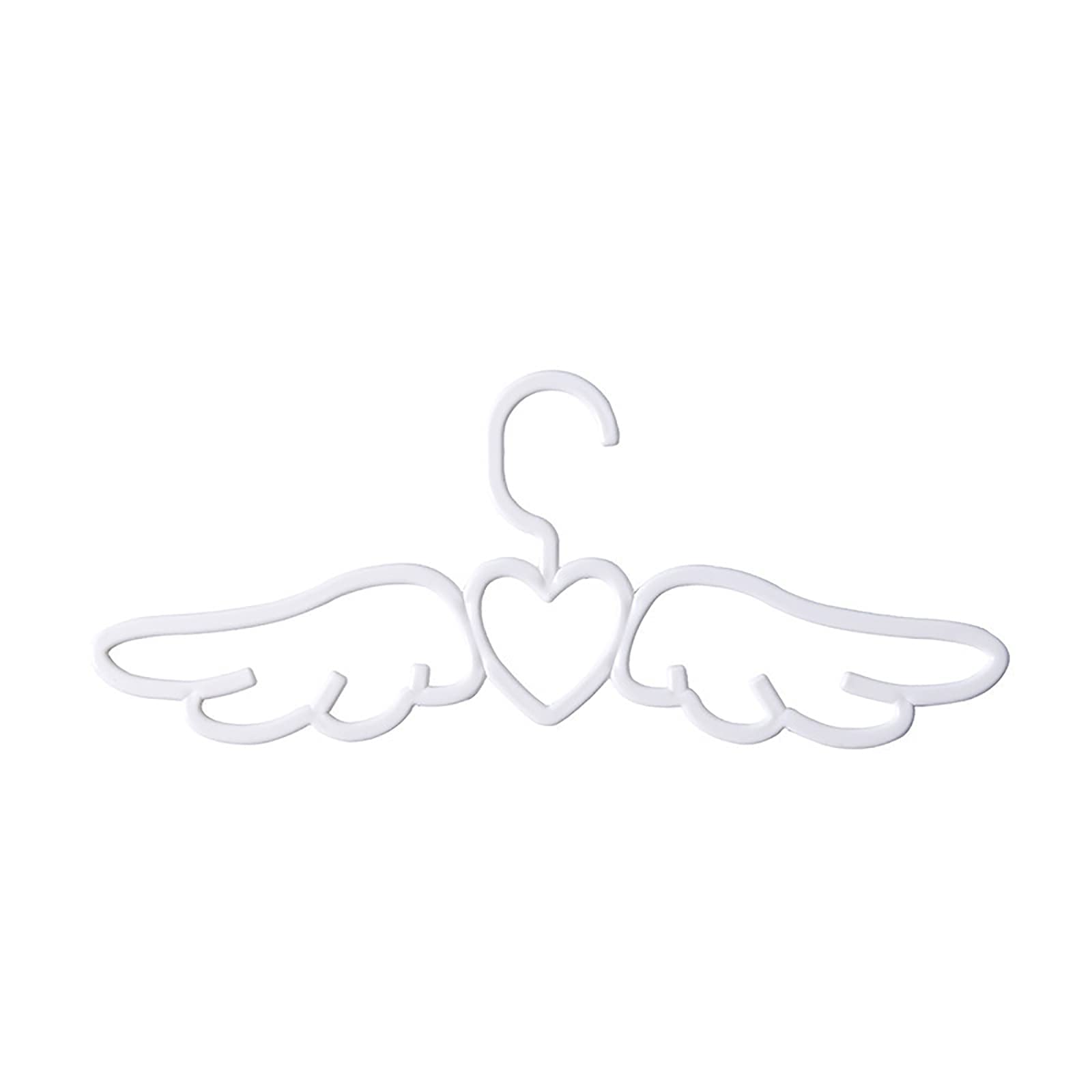 Heart-Shaped Plastic Clothes Hangers - 10 Pack Space Saving Hangers for Shirts, Suits & Coats - Cute White Hangers for Closet & Outdoor Clothes Drying - Perfect for Home, Dorm & Laundry Room Organization