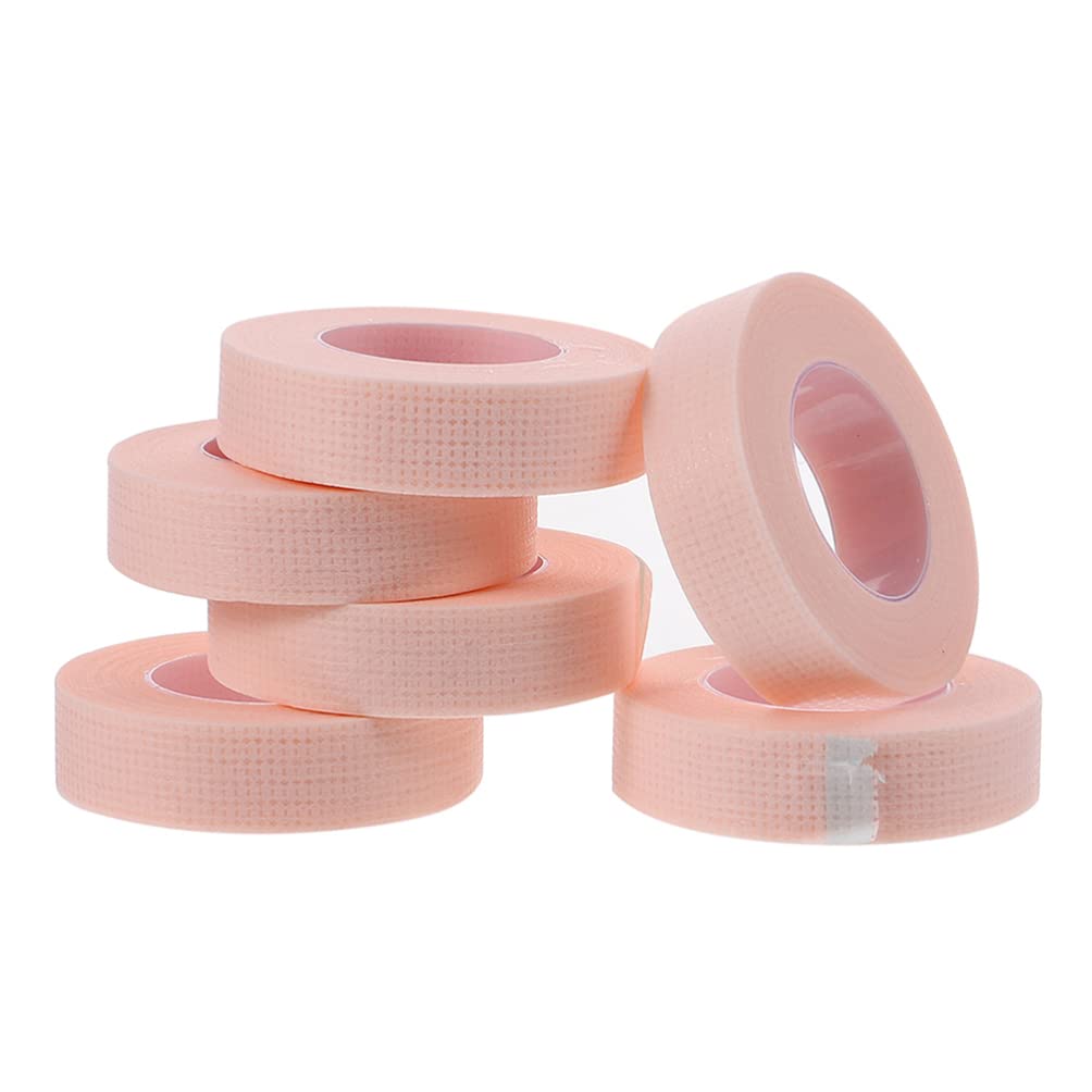 iplusmile 6 Pcs Pink Eyelash Extension Tape - Non-Woven Fabric Lash Tapes for Professional Makeup, False Eyelash Application & Beauty Salon Use - Perfect for DIY Eyelash Extensions, Makeup Artists & Cosmetics Enthusiasts