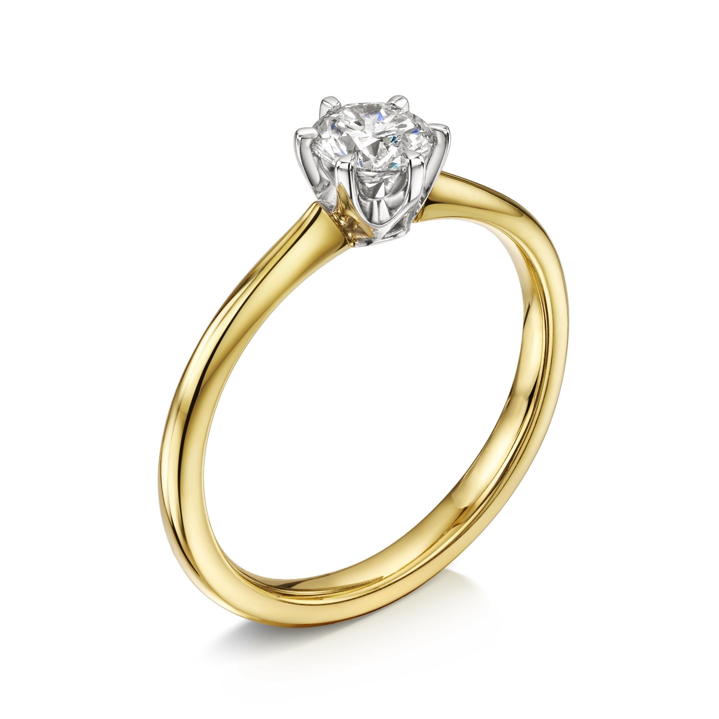 18ct Yellow & White Gold Brilliant Cut E VS Diamond Six Prong Solitaire Ring 0.75ct - Perfect for Engagement, Wedding & Anniversary Gifts