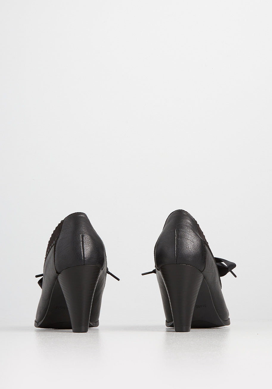 Oui Mademoiselle Women's Oxford Heels - Stylish Low Block Heel Shoes for Work, Office & Casual Wear