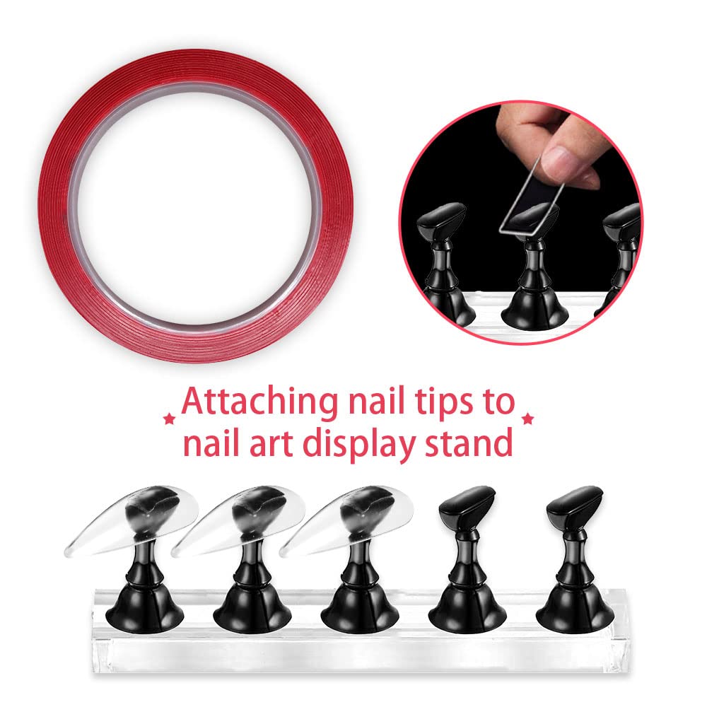 Strong Double Sided Tape for Press on Nails - 2 Rolls Heavy Duty Adhesive Mounting Tapes | Perfect for Nail Art, DIY Crafts & Home Decor Projects