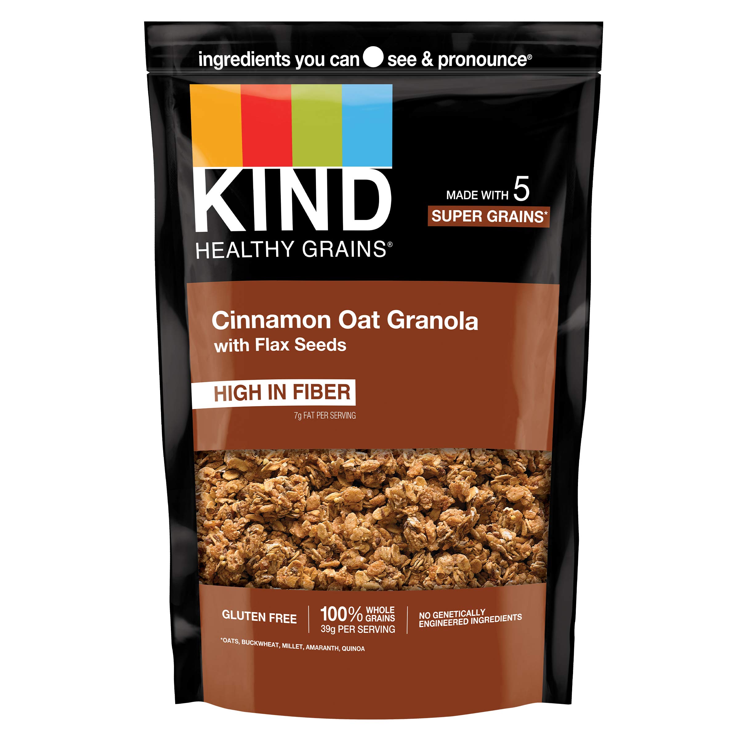 KIND Healthy Grains Clusters - Cinnamon Oat Granola with Flax Seeds | Gluten Free Snack | 1 Count | Perfect for Breakfast, Office Snacks & Healthy On-the-Go Nutrition