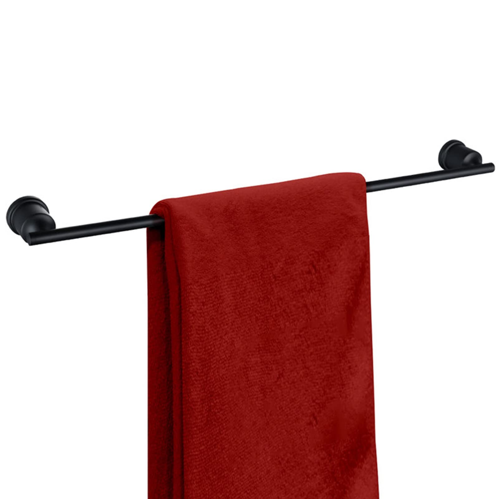 24 Inch Black Towel Bar - 304 Stainless Steel Heavy Duty Wall Mounted Bathroom Towel Rack Holder - Rustproof & Durable for Bathroom, Kitchen, Spa (Perfect for Modern Homes & Luxury Hotels)