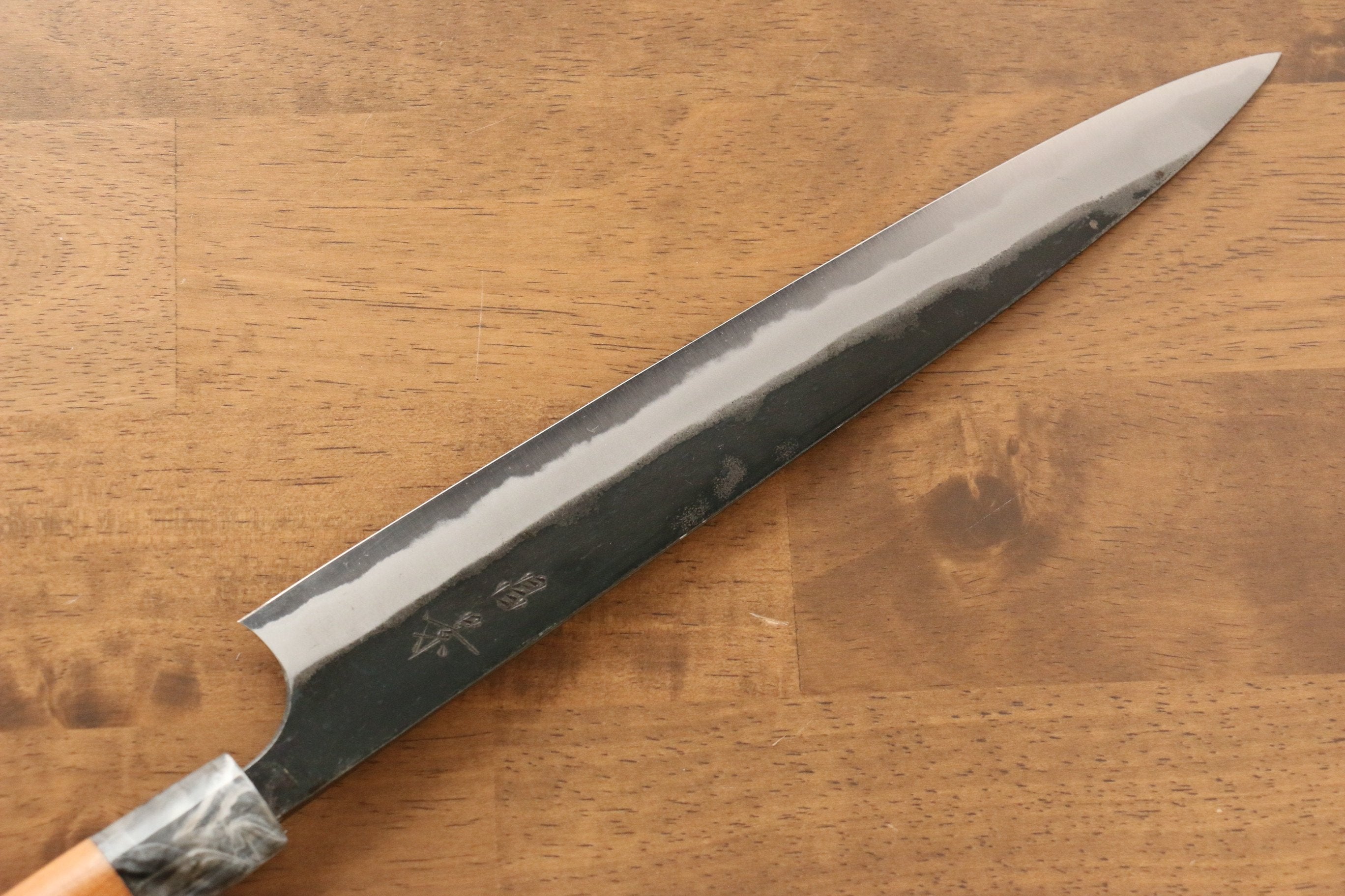 Masakage Mizu Blue Steel No.2 Sujihiki Knife 270mm - Japanese Chef Knife with Black Finish & American Cherry Wood Handle - Perfect for Slicing Meat, Sushi, and Precision Cutting