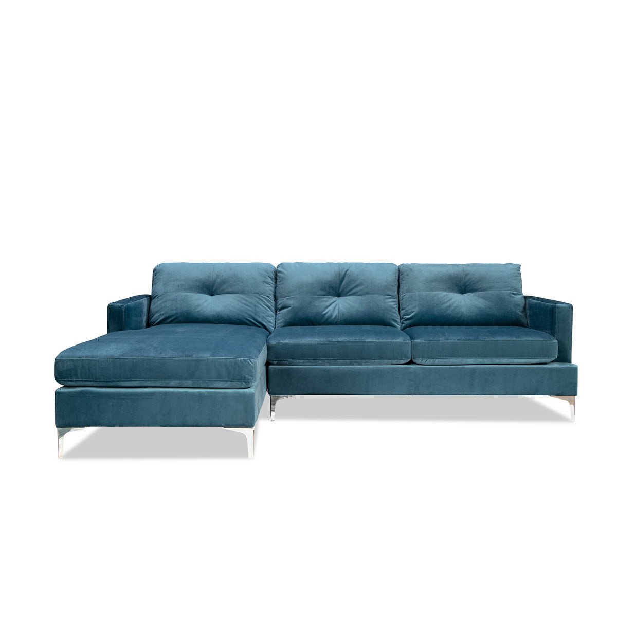 Modern Hamilton Blue Sectional Sofa with Left Chaise Lounge - Perfect for Living Room, Family Room & Home Theater Comfort
