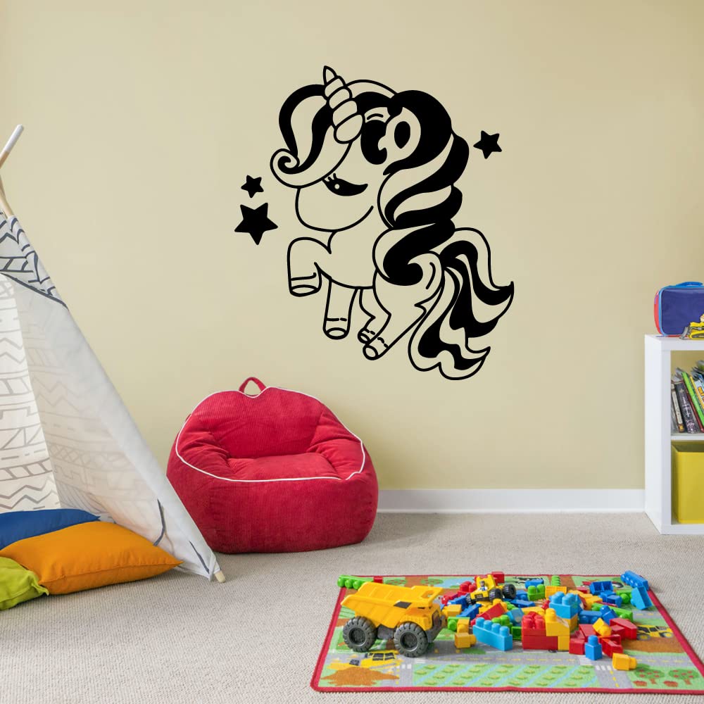 Magical Unicorn Star Wall Decal Stickers for Kids Room - 40x24 Inch Vinyl Wall Art Decor for Nursery, Bedroom, Kindergarten - Fun Home Decor for Girls & Boys | Perfect for Birthday Parties, Baby Showers & Room Makeovers