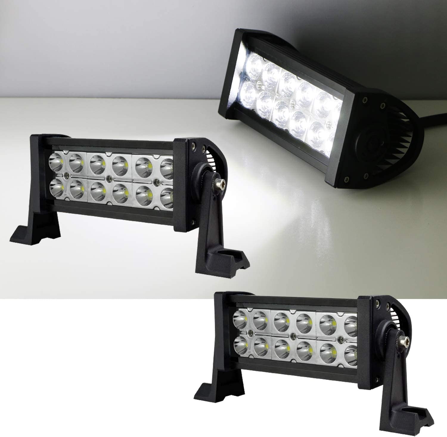 36W High Power LED Work Light Bar for Off-Road 4x4 Truck, SUV, Jeep, Boat & ATV - Waterproof Floodlight for Camping, Hunting, Emergency & Night Driving