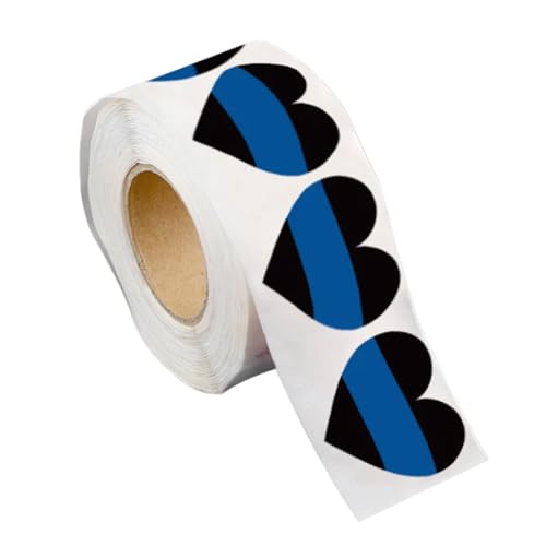 Blue Line Heart Stickers