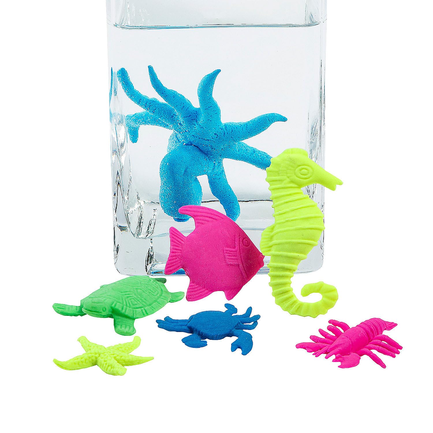 Fun Express Growing Sea Life Characters Toy Set (48 Pieces) - Educational Ocean Animal Figures for Kids - Perfect for VBS Vacation Bible School Supplies & Classroom Decor