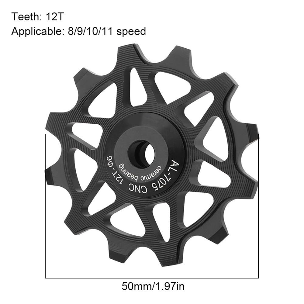 12T/14T Ceramic Rear Derailleur Pulley Wheel - Narrow Wide Teeth Bike Jockey Wheel for MTB, Road & BMX Bikes - Smooth Shifting for Mountain Trails & Urban Commuting