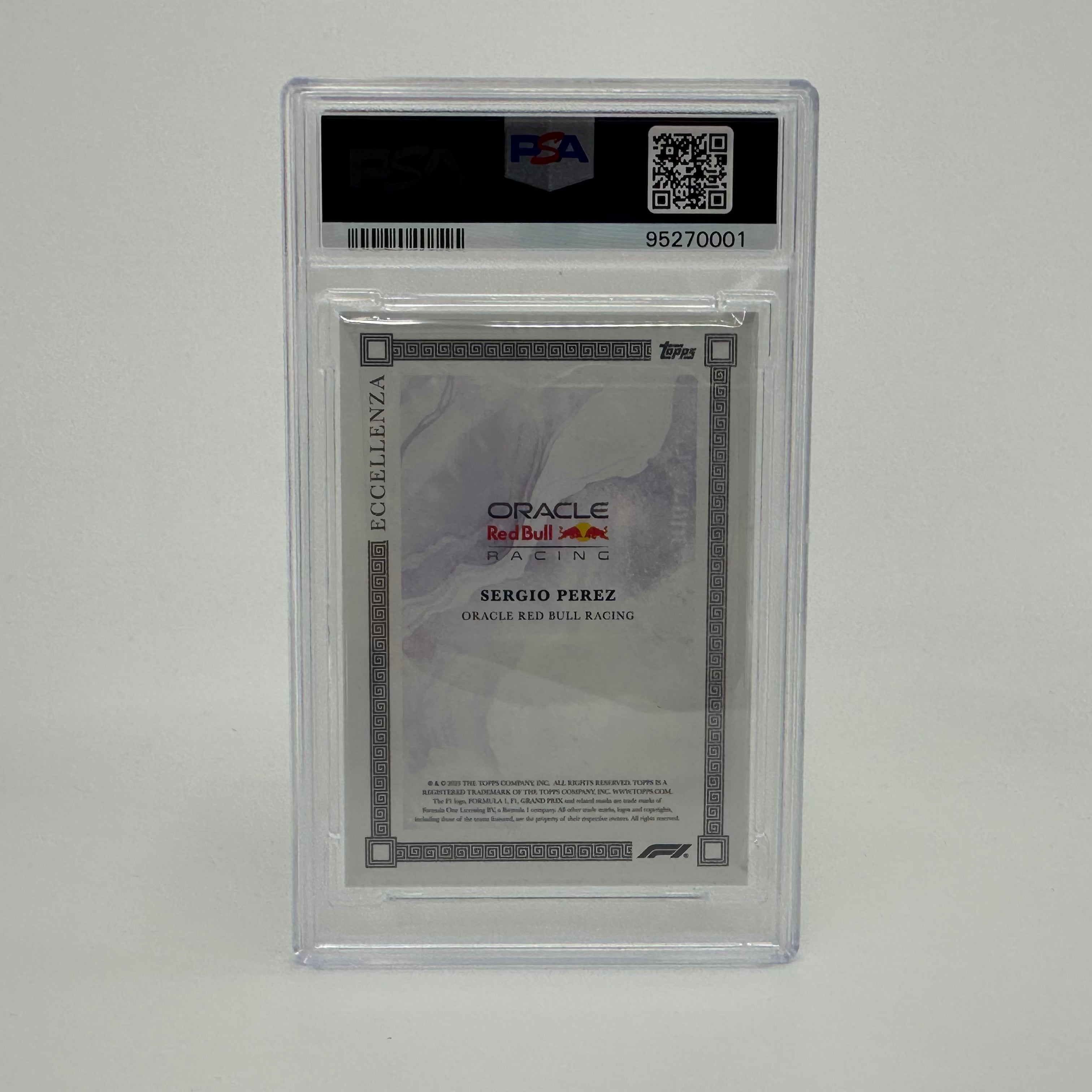 PSA 10 Graded 17/25 Sergio Perez Purple 2023 Eccellenza Racing Card - Perfect for Collectors, Fans & Display in Sports Memorabilia Rooms