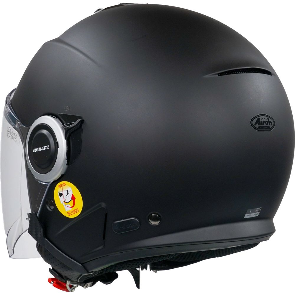 Airoh Helios Jet Helmet - Matte Black Vibe | Lightweight Motorcycle Helmet for Men & Women | Perfect for Urban Commuting & Street Riding