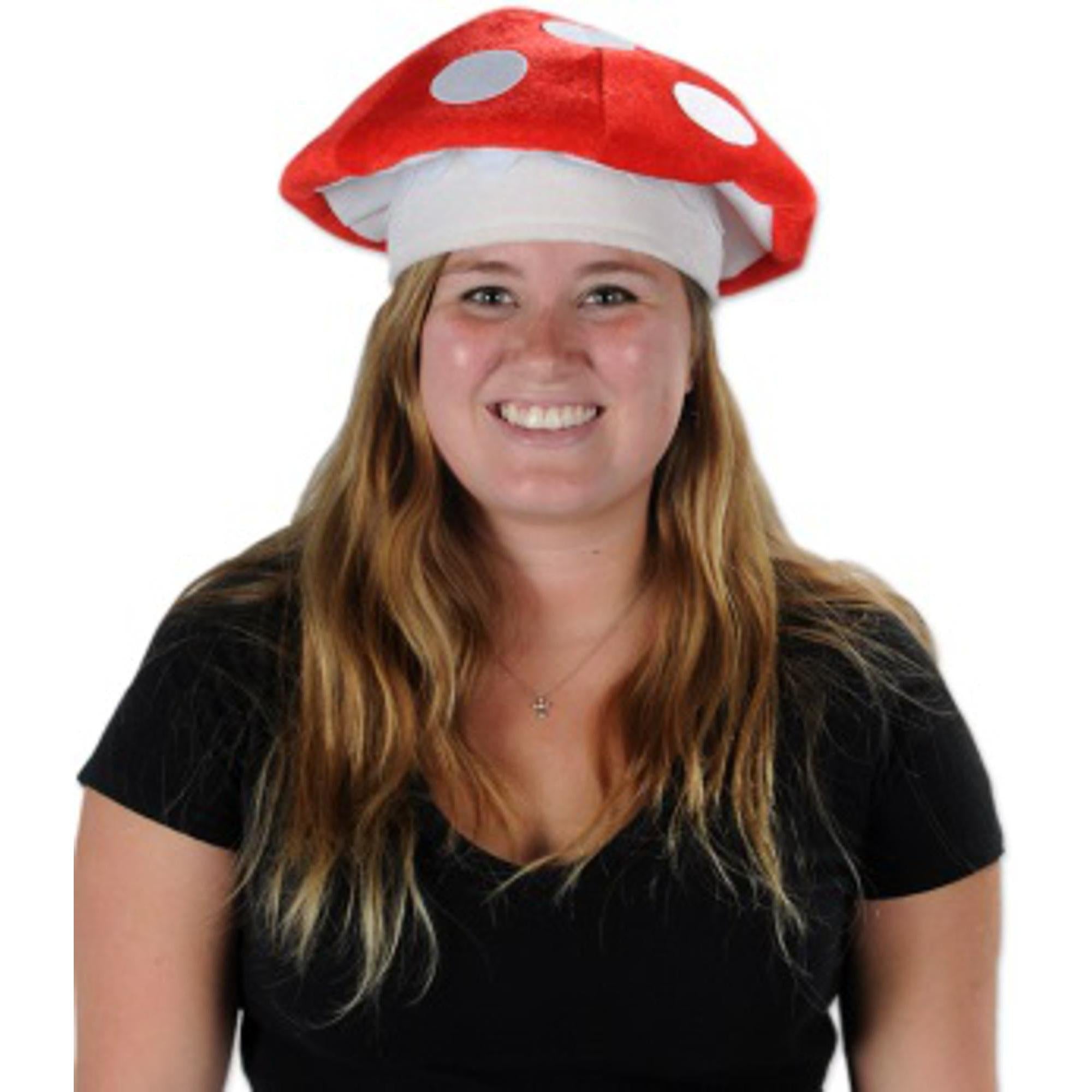Soft Plush Mushroom Hat - Fun & Cozy Winter Beanie for Adults & Kids - Perfect for Cosplay, Halloween Costumes & Cold Weather (1 Pack)