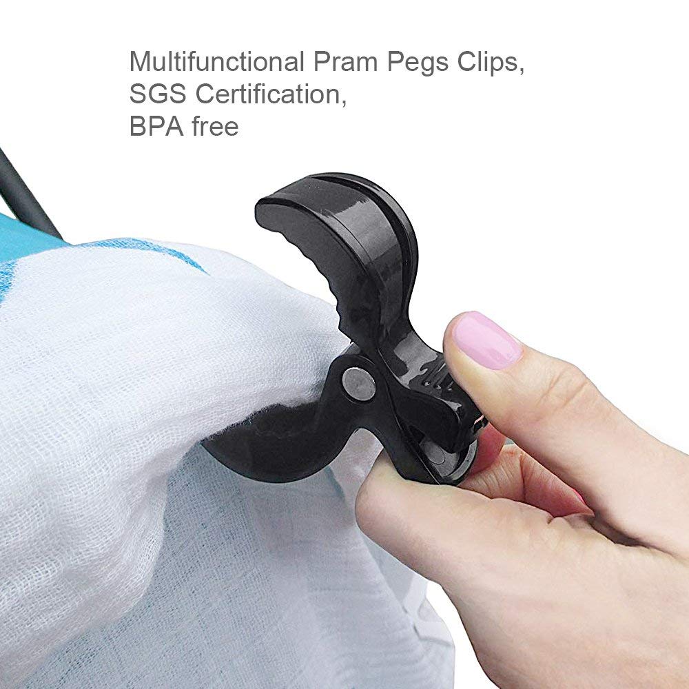 **Yisscen Universal Adjustable Stroller Cup Holder with 2 Clips & 1 Hook - Perfect for Pushchairs, Bikes, Wheelchairs - Ideal for Parents, Commuters & Outdoor Activities**