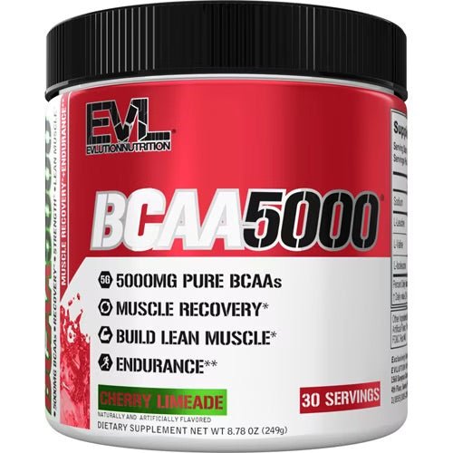 EVLUTION NUTRITION BCAA 5000 Powder - Branched Chain Amino Acid Supplement for Muscle Recovery & Growth - Ideal for Workout, Fitness & Bodybuilding