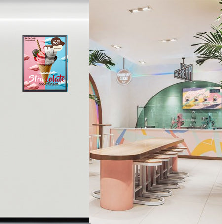 12x24 Poster SwingFrame - 1 Inch Wide Metal Frame for Quick & Easy Poster Changes - Perfect for Home, Office & Classroom Displays