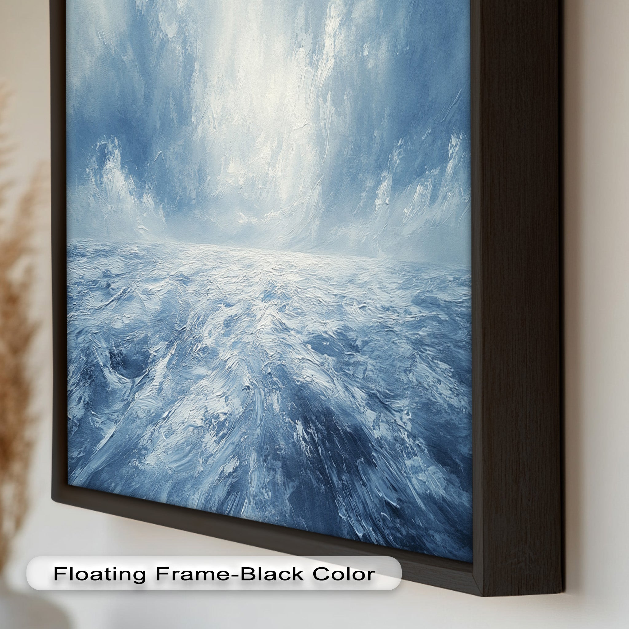 Blue Coastal Wall Art - Abstract Ocean Seascape Oil Painting for Beach House Decor | Handmade Canvas Artwork | Coastal Living Room & Bedroom Wall Decor
