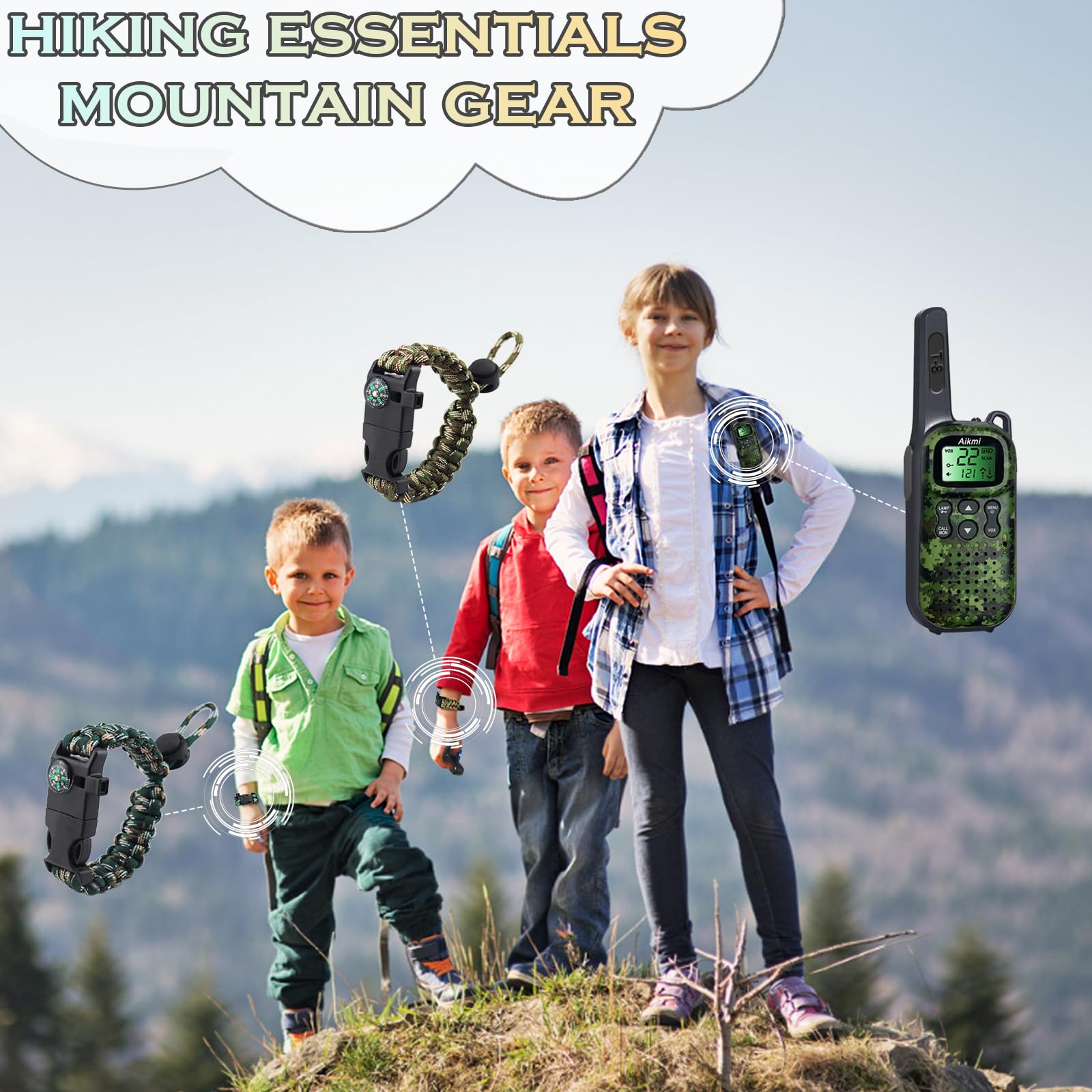 Kids Walkie Talkies for Boys Age 5-8 - Green & Blue Toy Radios for Pretend Play, Police, Military, Spy Games | Outdoor Camping Adventure Toys | Perfect Birthday Gift for Boys (Ideal for Backyard Adventures, Camping Trips & Role-Playing Games)