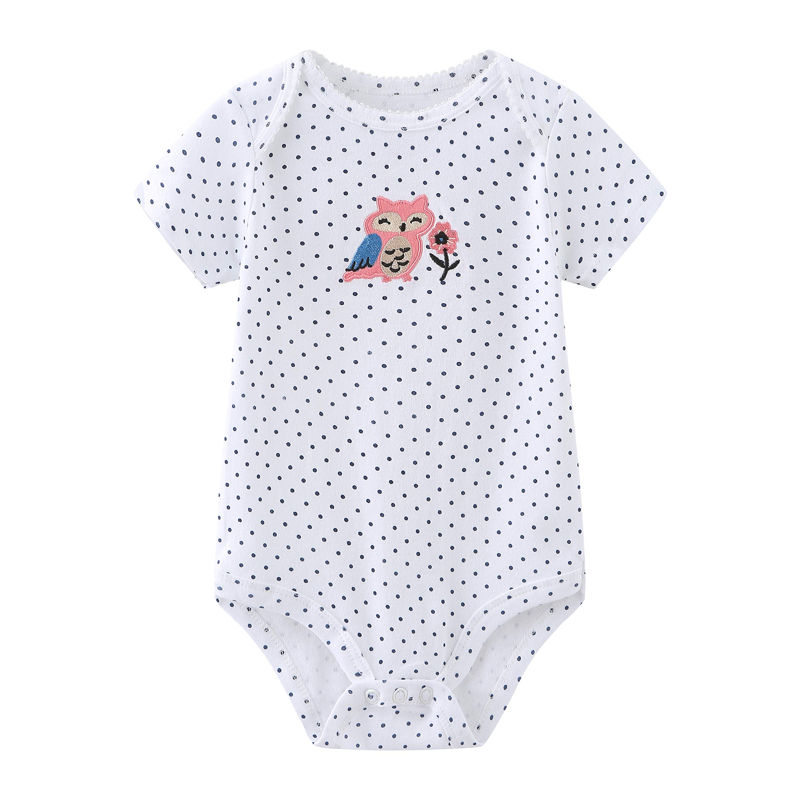 Kiddiezoom Newborn Baby Unisex Cotton Bodysuits 5-Pack - Soft Organic Baby Onesies for Boys & Girls - Perfect Baby Shower Gift & Everyday Comfort Wear