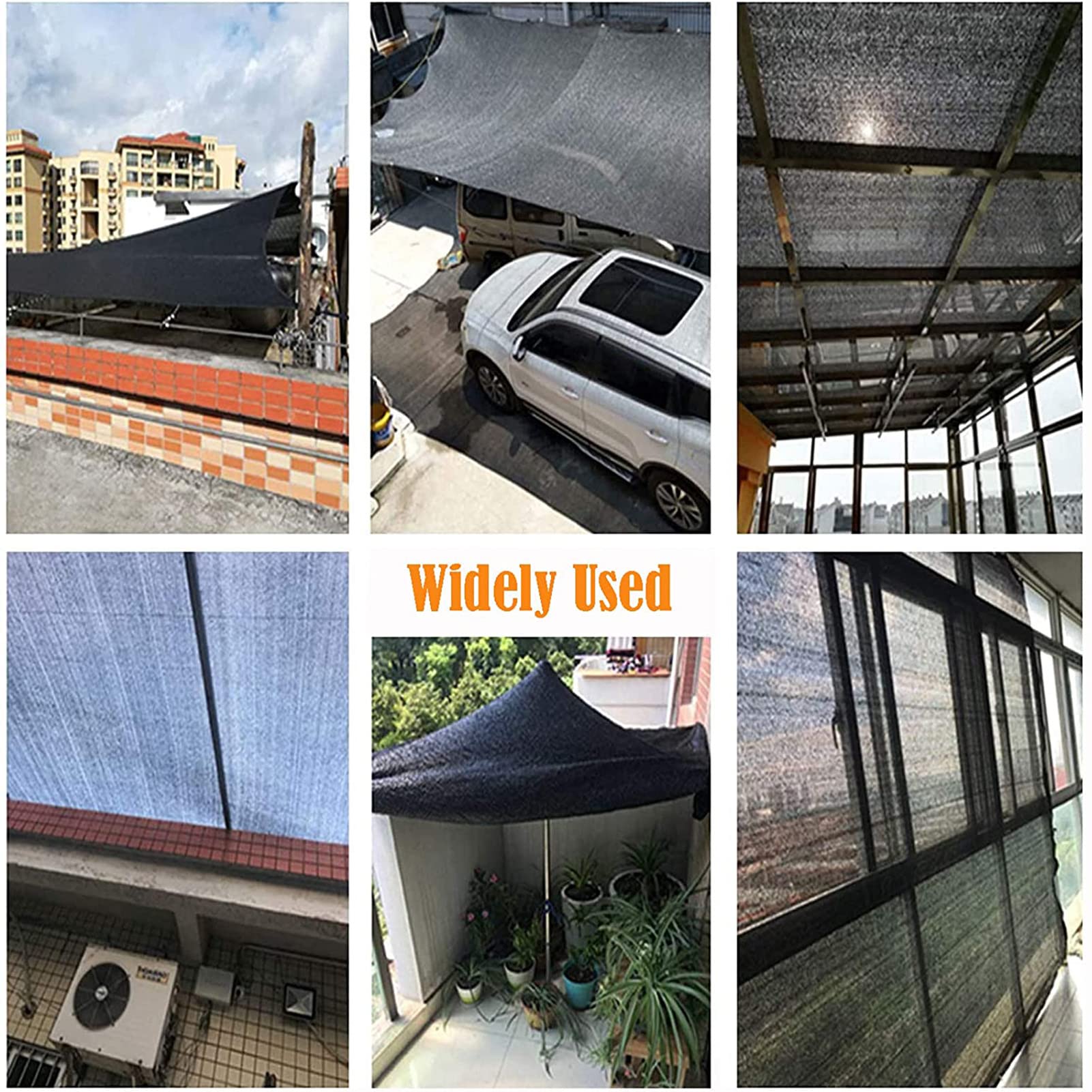 80% UV Block Black Sun Mesh Shade Cloth with Taped Edge & Grommets - UV Resistant Sunblock Net for Greenhouse, Garden, Parking Shed, Kennel & Outdoor Shade Solutions