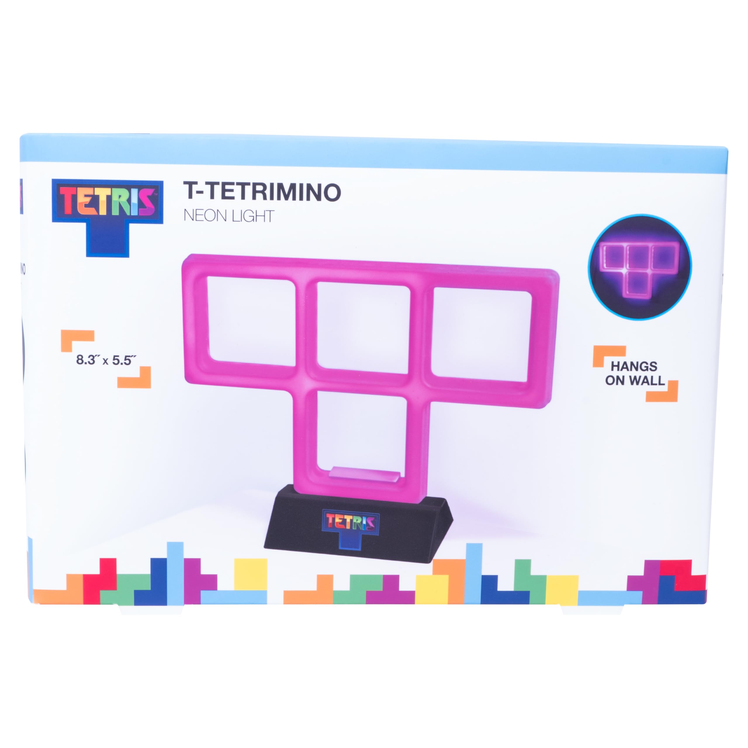Fizz Creations Tetris Tetrimino Purple LED T Light - Retro Gaming Gift with USB Power & Wall Mount | Classic Gameboy Inspired Ambient Lighting for Bedroom, Game Room & Office Decor