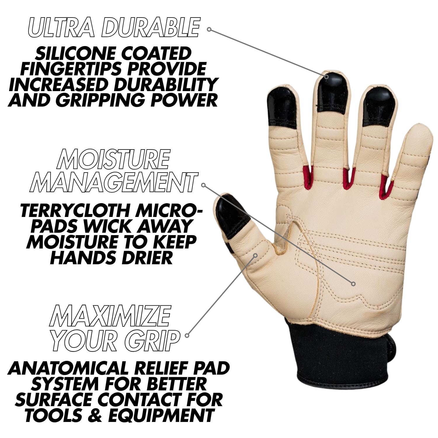 Bionic ReliefGrip Premium Leather Gardening Gloves for Women & Men - Thorn Proof, Durable, Comfortable for Planting, Pruning, and Outdoor Work