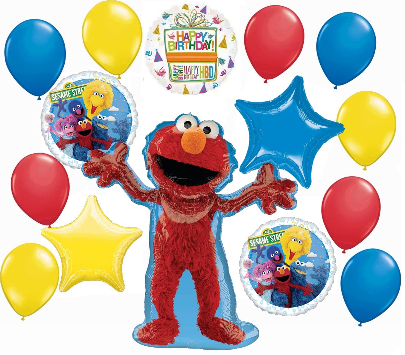 Elmo and Friends Birthday Party Balloon Bouquet Decorations Set - Sesame Street Theme Party Supplies for Kids Birthday, Baby Shower & Classroom Celebrations
