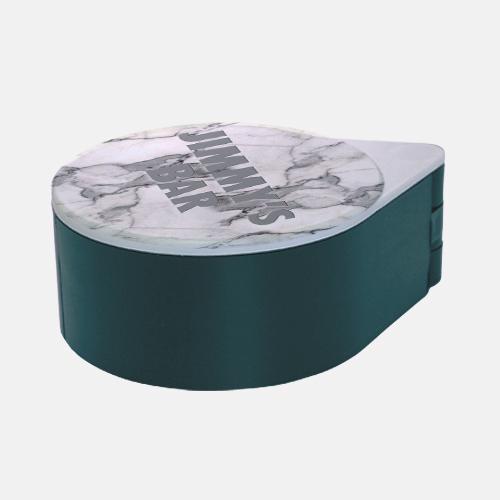 Custom Glass Rimmer Lid with White Marble Design - Perfect for Cocktail Garnishing & Drink Presentation at Home Bars and Parties