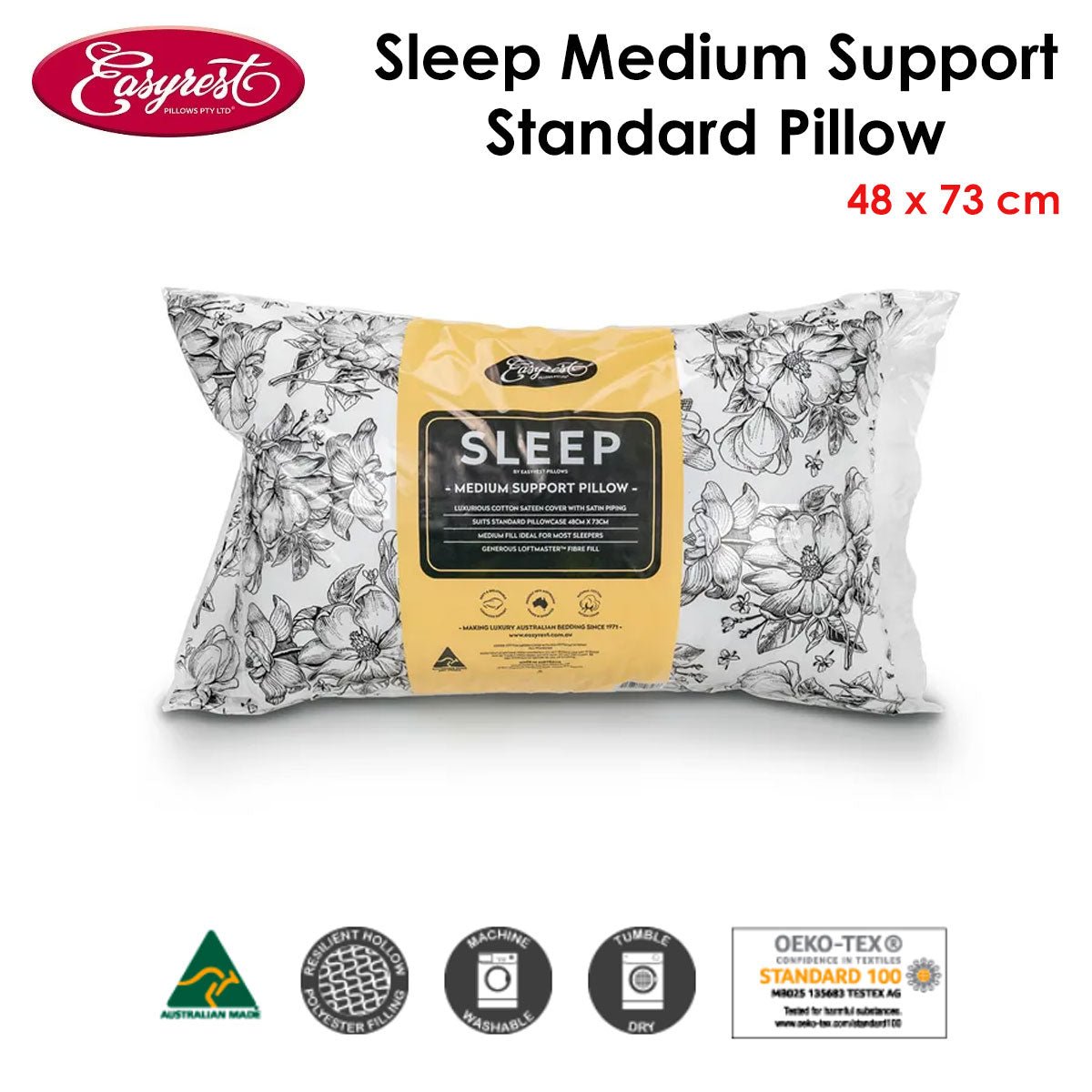 Easyrest Sleep Medium Support Standard Pillow 48 x 73 cm (19