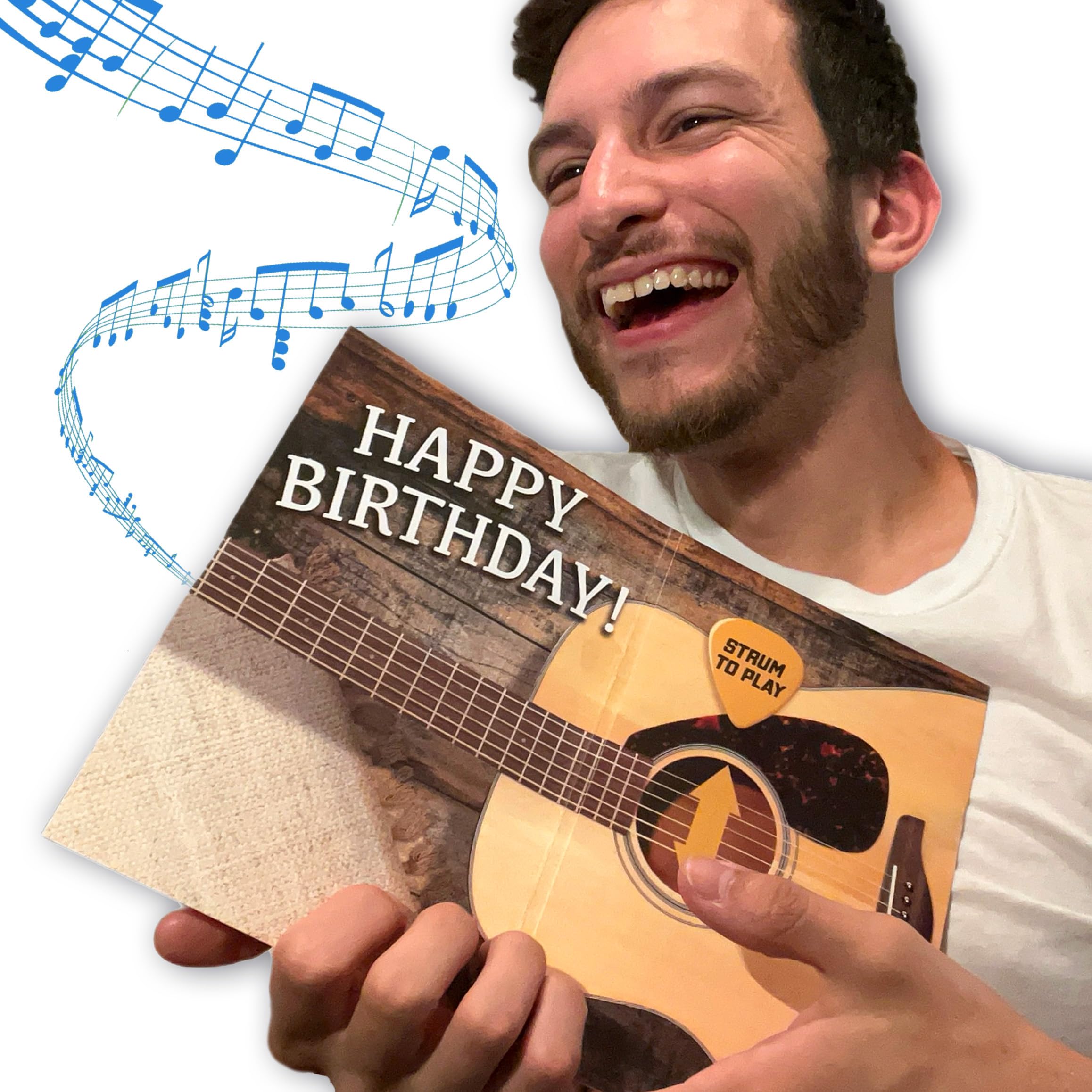 Interactive Musical Birthday Card - Playable Guitar Touch Card for Men, Unique Gift for Guitar Players, Drummers & Pianists - Perfect for Musician Friends, Sons & Music Lovers - Great for Birthdays, Anniversaries & Special Occasions