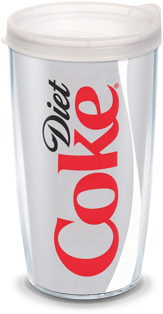 Tervis 24oz Clear Plastic Coca-Cola Diet Coke Tumbler with Wrap & Frosted Lid - Insulated Double-Wall Cup for Office, Home, and Travel Use