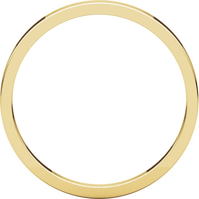 14K Gold 2mm Flat Men's Wedding Band - Classic Comfort Fit Ring for Engagement, Anniversary & Everyday Wear