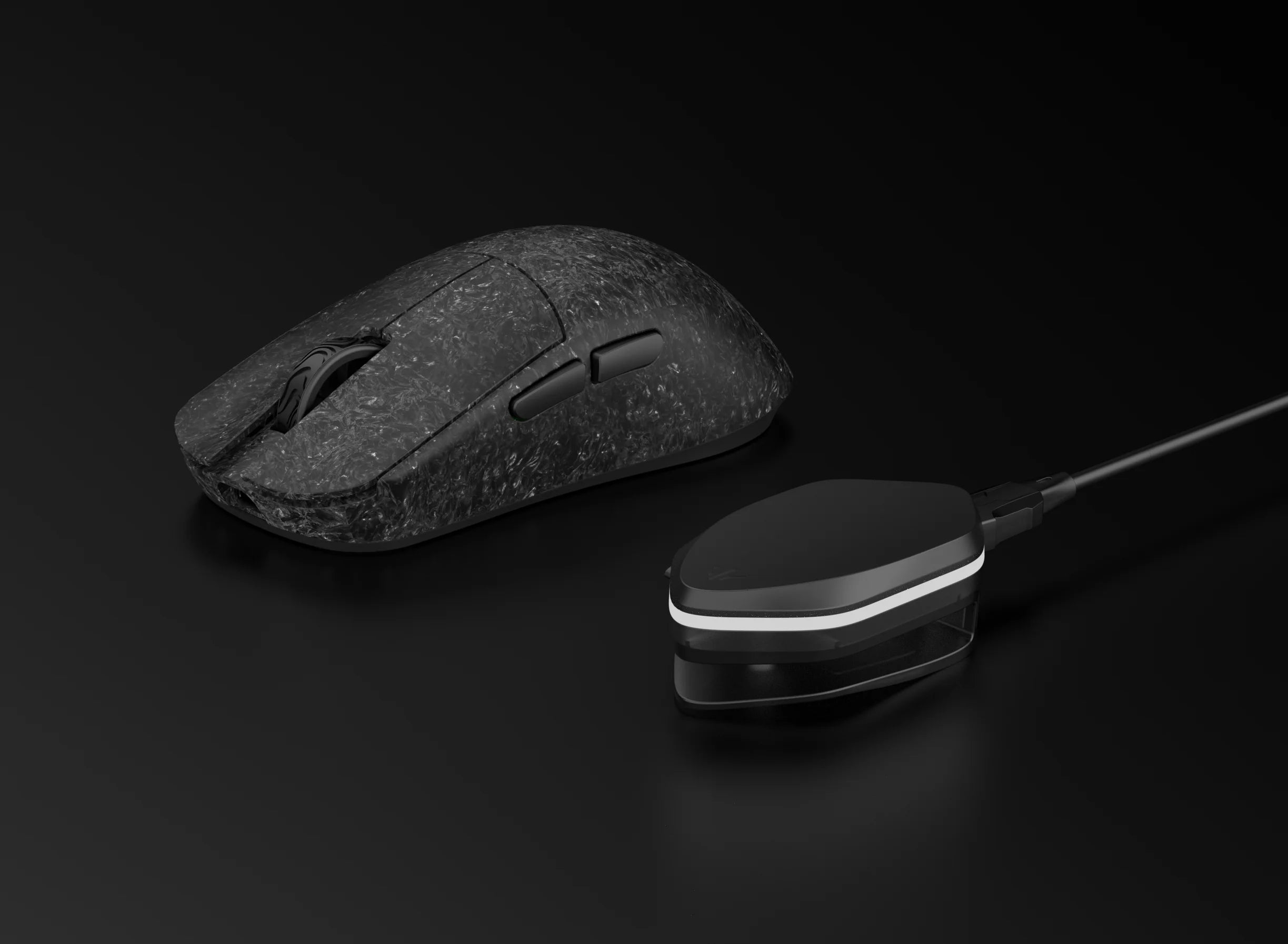 WLmouse YING Forged Carbon Fiber Wireless Gaming Mouse - Lightweight Ergonomic Design for PC, Mac, Laptop - Perfect for FPS, MOBA, eSports & Office Work