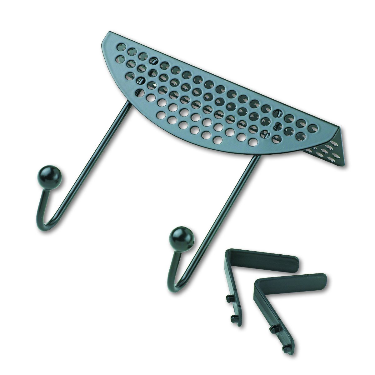 Fellowes Perf-Ect Partition Coat Hook - Black (22315) | Durable Office & Home Organizer for Jackets, Bags & Accessories