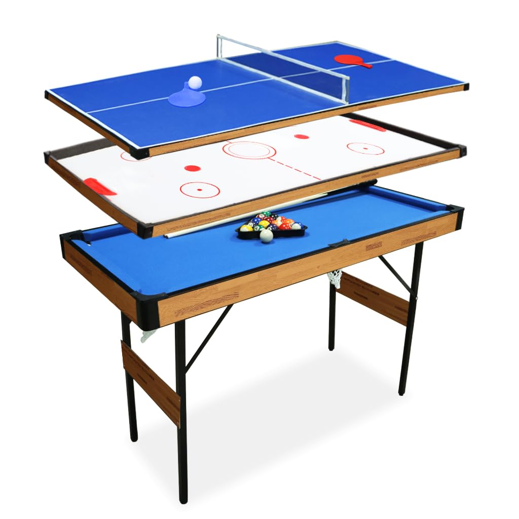 Vocheer 4-in-1 Multi Game Table Set - Hockey, Foosball, Soccer, Pool & Ping Pong Table for Home Game Room | Perfect for Family Fun, Parties & Indoor Recreation
