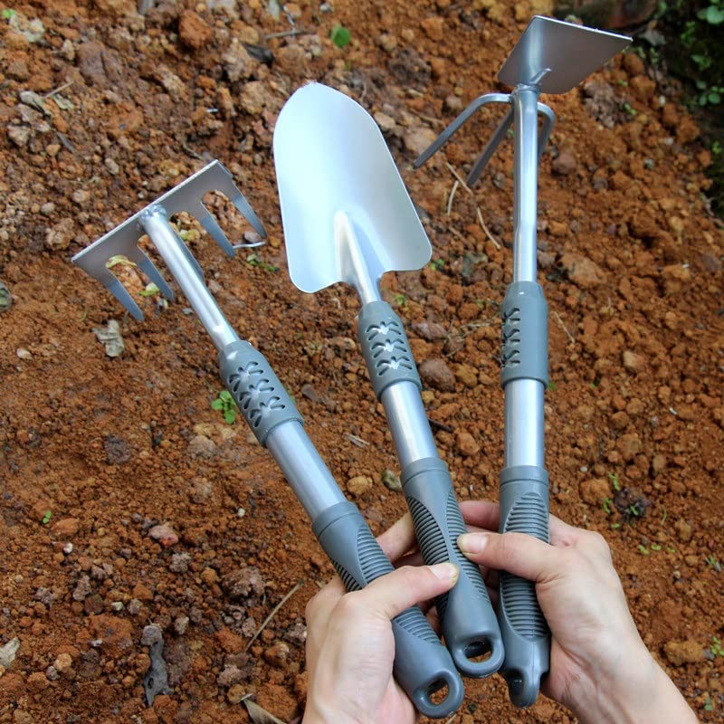 FRAHS 3-Piece Garden Tool Set - Heavy Duty Gardening Kit with Ergonomic Handle, Outdoor Hand Tools for Planting, Weeding & Landscaping - Perfect Gift for Gardeners & DIY Enthusiasts