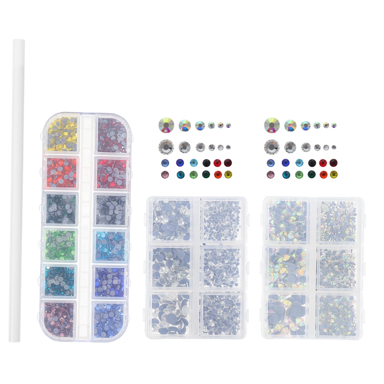 Nail Dotting Tool & Rhinestones Kit - Crystal Gems, Glitter Nail Jewels, Art Diamonds for Nail Decorations, DIY Manicure & Crafts | Perfect for Salon, Home Nail Art & Party Makeup
