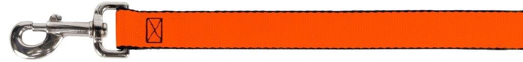 Buckle-Down Neon Orange Pet Leash - 4 Feet Long, 1.5 Inches Wide - Durable Dog Walking Leash for Small to Medium Dogs - Perfect for Daytime Walks, Jogging & Outdoor Adventures