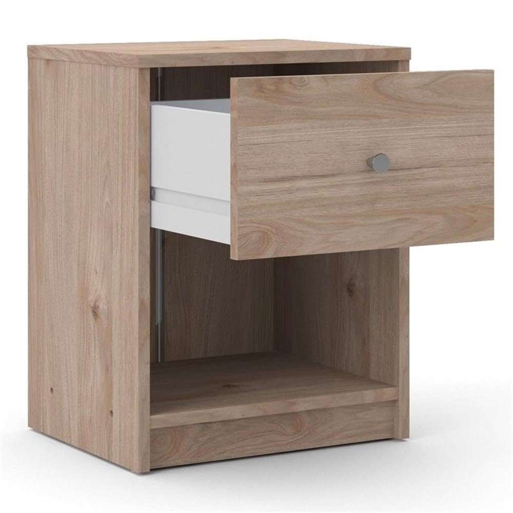 Scandinavian 4-Piece Bedroom Furniture Set with 6-Drawer Dresser, 3-Drawer Chest & Nightstands - Modern Pewter Handles, Smooth Glides - Jackson Hickory Finish for Cozy Bedroom Decor