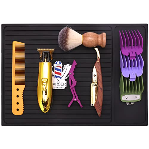 Professional Barber Organizer Mat - Waterproof & Non-Slip Hair Cutting Cape Mat for Salon & Home Use - Perfect for Stylists, Barbers & DIY Haircuts