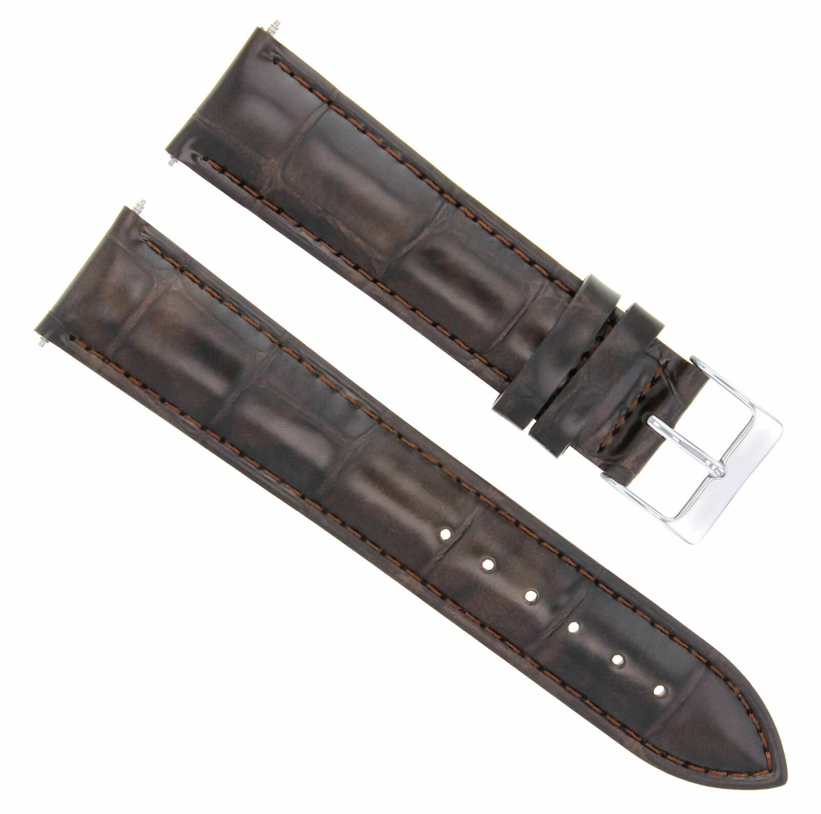 20mm/16mm Italian Leather Watch Band for Rolex Cellini - Dark Brown | Luxury Replacement Strap
