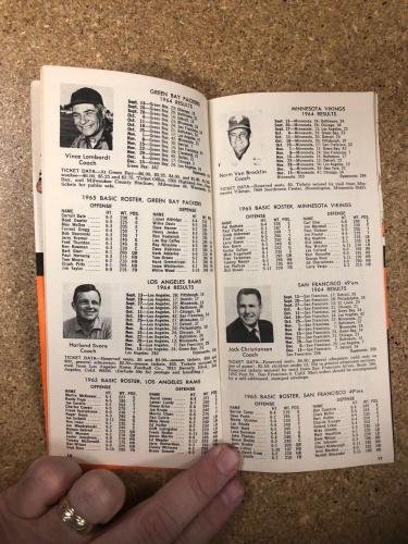 1965 Dick Butkus Autographed Football Handbook & Schedules with JSA Certification - Rare NFL Memorabilia for Collectors and Sports Fans - Perfect for Display in Man Caves, Sports Bars, and Memorabilia Collections