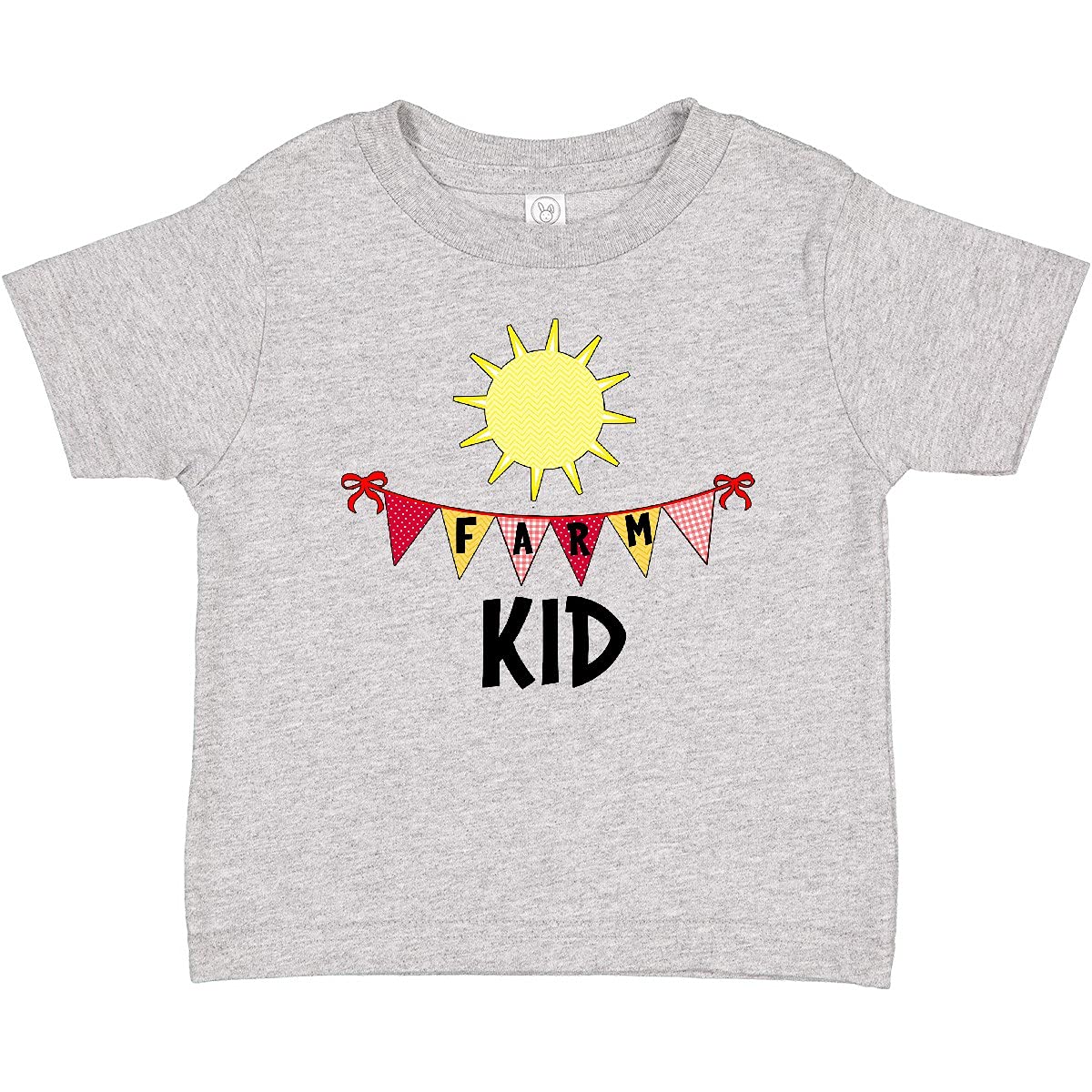 Inktastic Farm Kid Flags and Sun Baby T-Shirt - Cute Farm Animal Print Cotton Tee for Toddlers & Infants - Perfect for Playdates, Family Outings & Photo Shoots